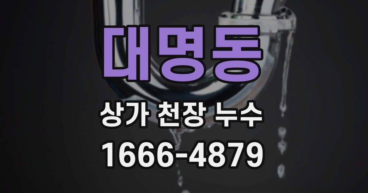 대명동 상가 천장 누수