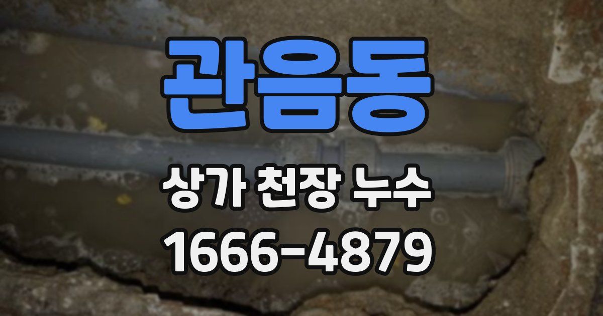 관음동 상가 천장 누수