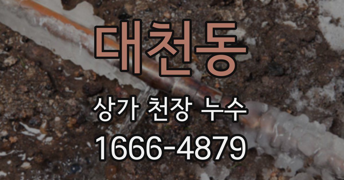 대천동 상가 천장 누수