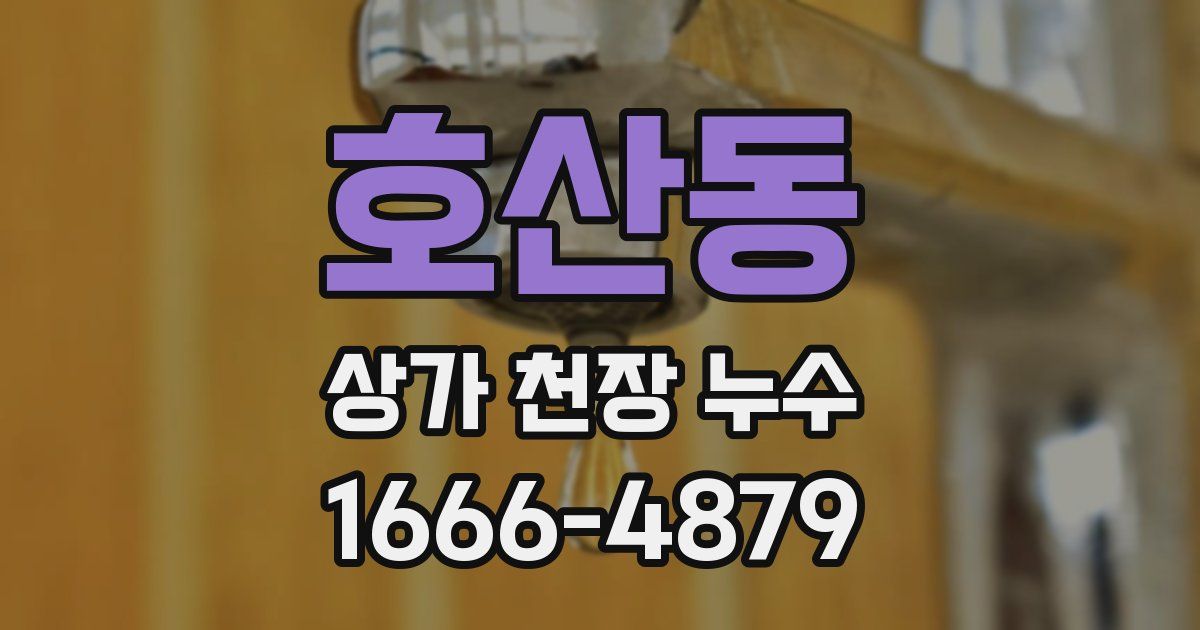 호산동 상가 천장 누수