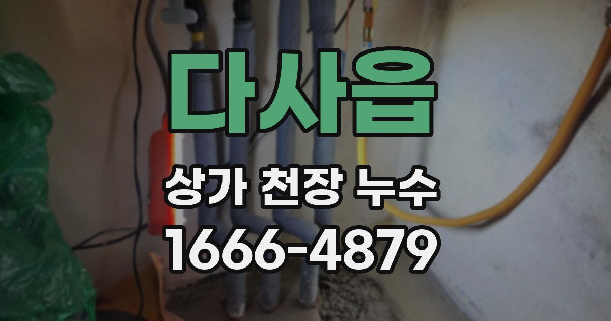 다사읍 상가 천장 누수