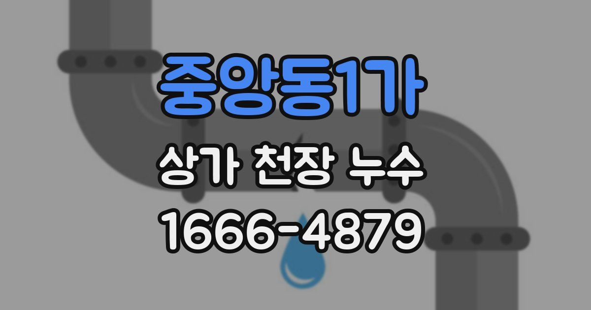 중앙동1가 상가 천장 누수