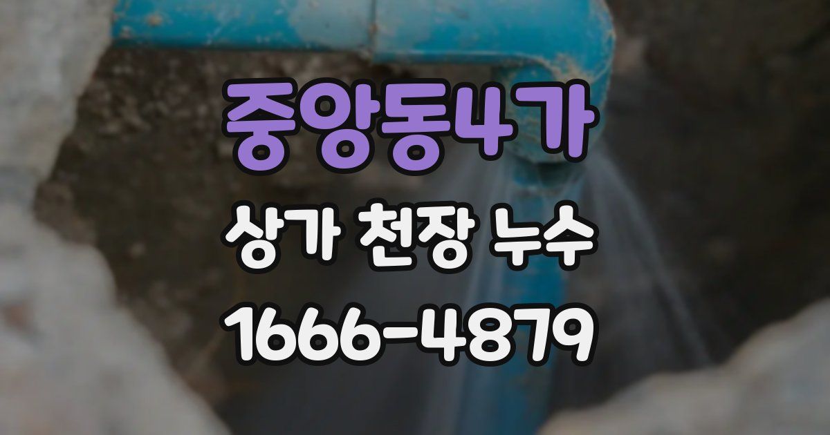 중앙동4가 상가 천장 누수