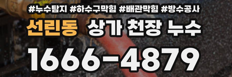 선린동 상가 천장 누수
