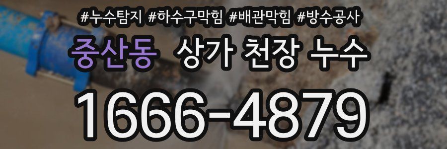 중산동 상가 천장 누수