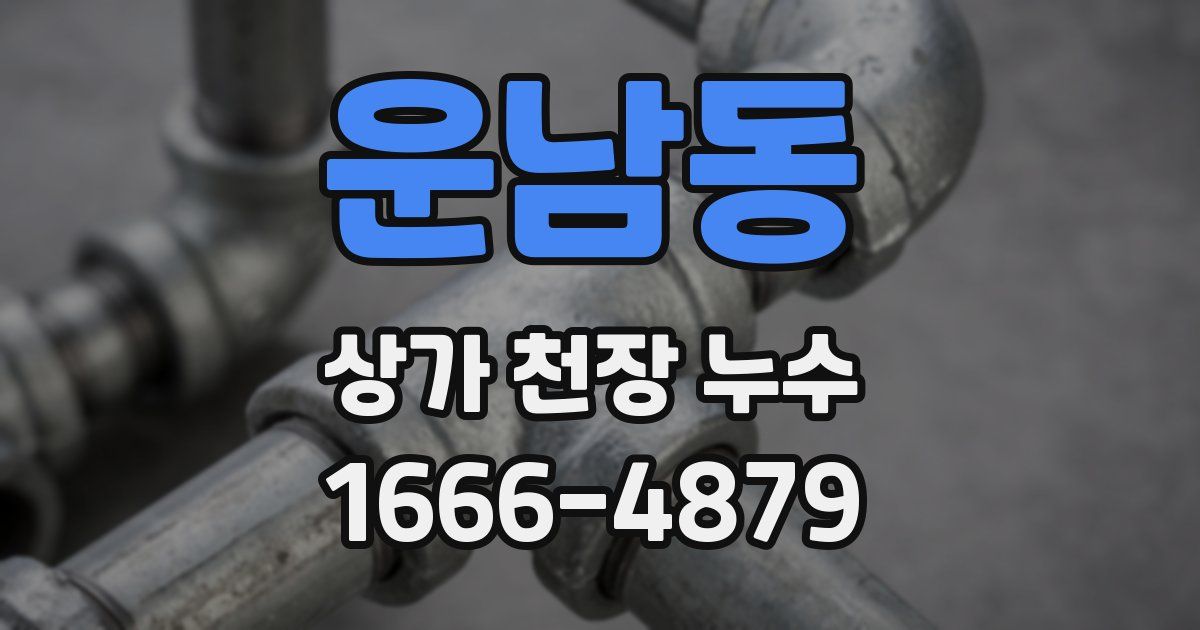 운남동 상가 천장 누수