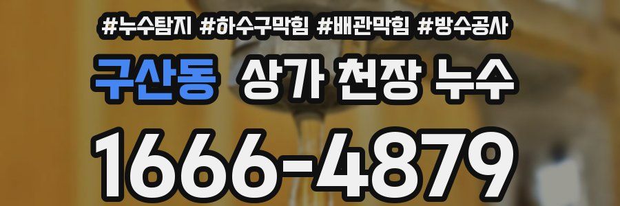 구산동 상가 천장 누수