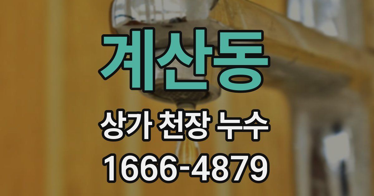 계산동 상가 천장 누수