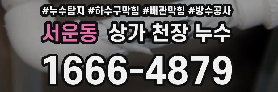 서운동 상가 천장 누수
