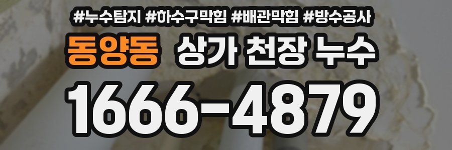 동양동 상가 천장 누수