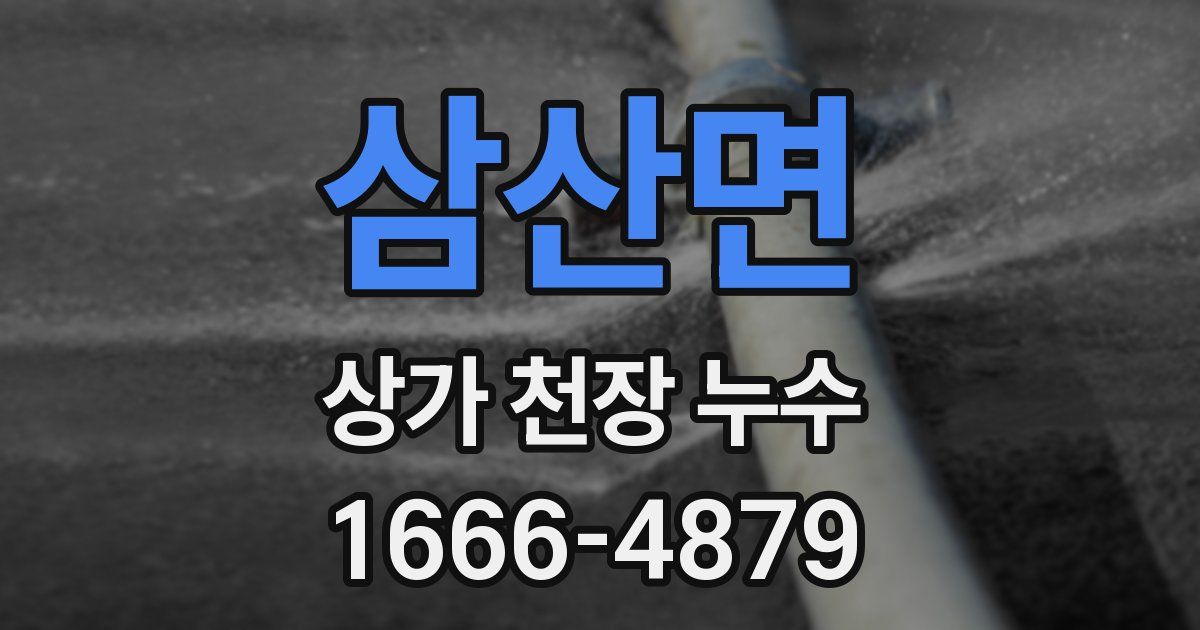 삼산면 상가 천장 누수