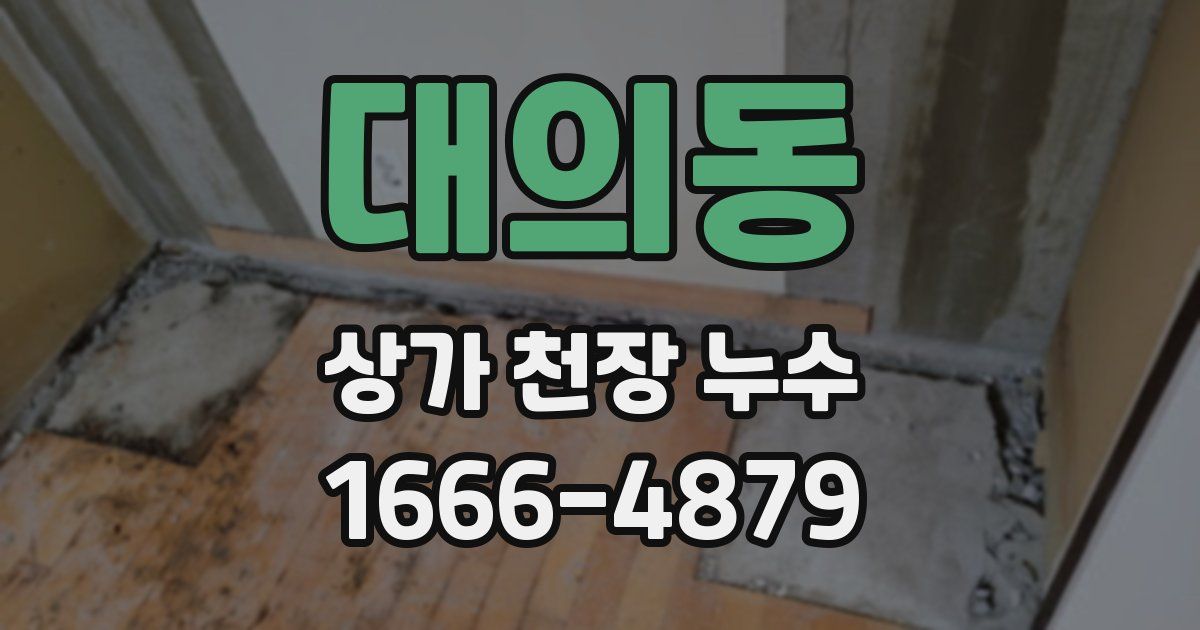 대의동 상가 천장 누수