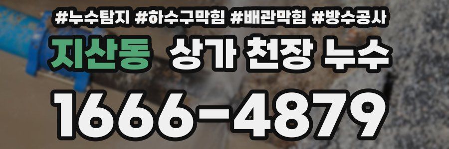 지산동 상가 천장 누수