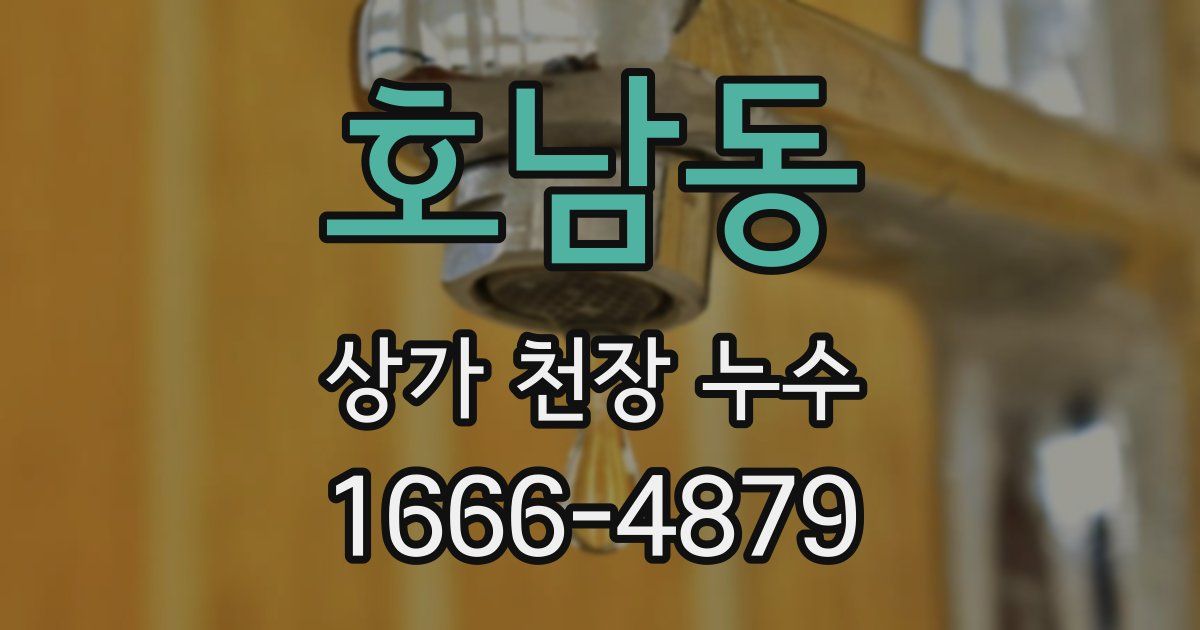 호남동 상가 천장 누수