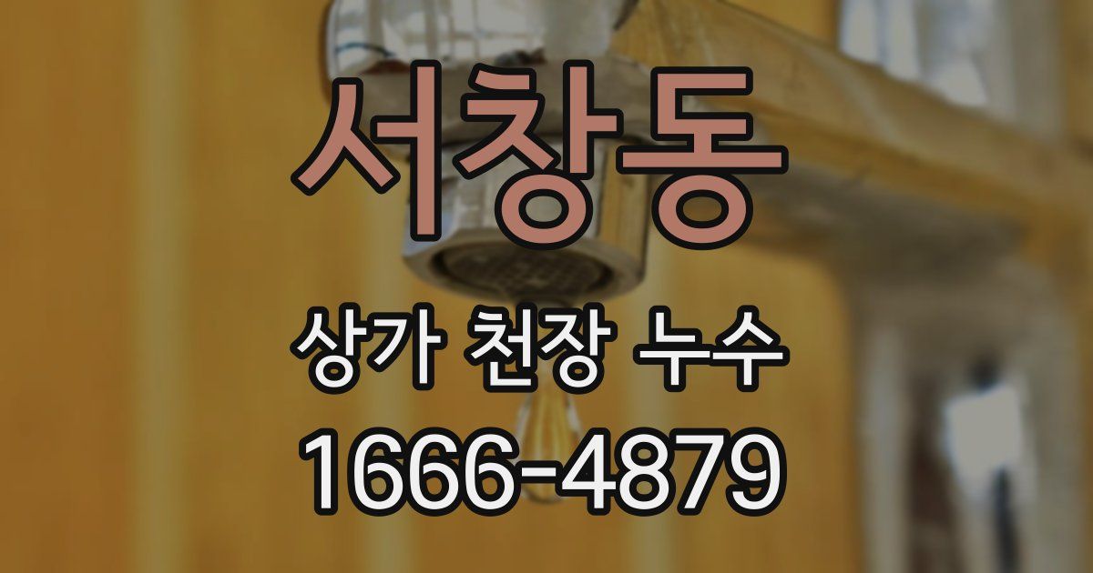 서창동 상가 천장 누수