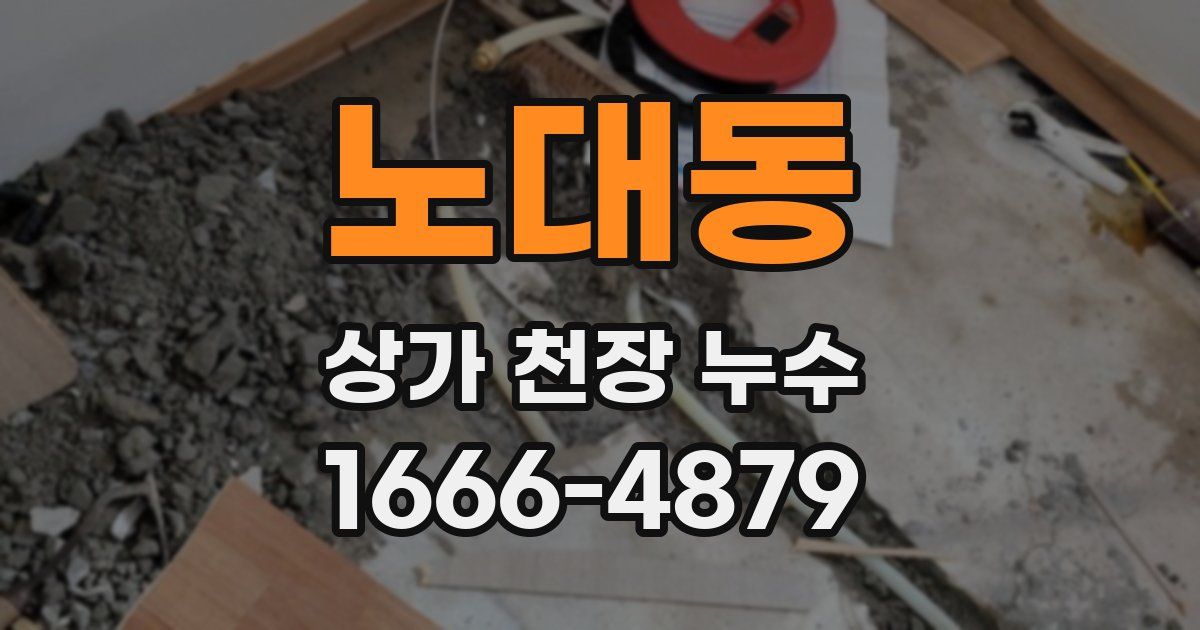 노대동 상가 천장 누수