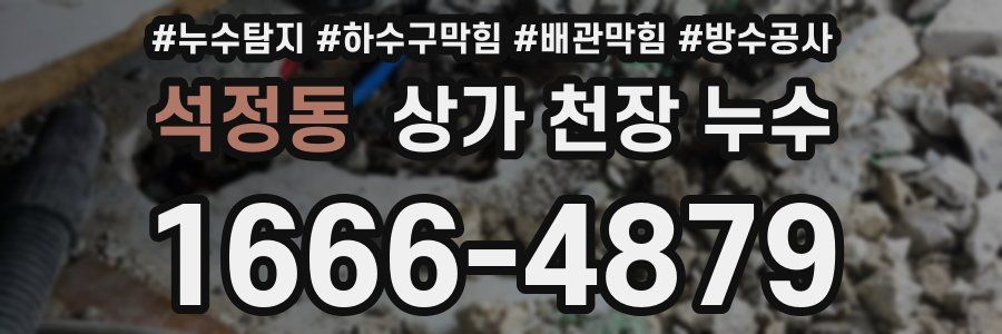 석정동 상가 천장 누수