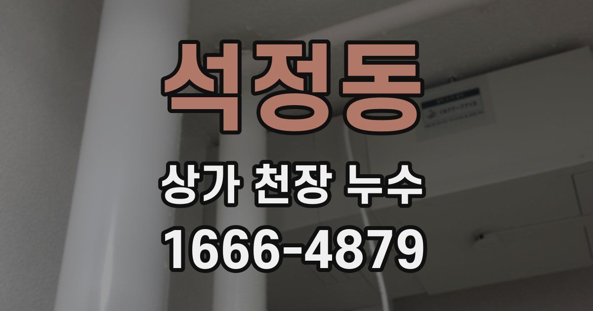 석정동 상가 천장 누수