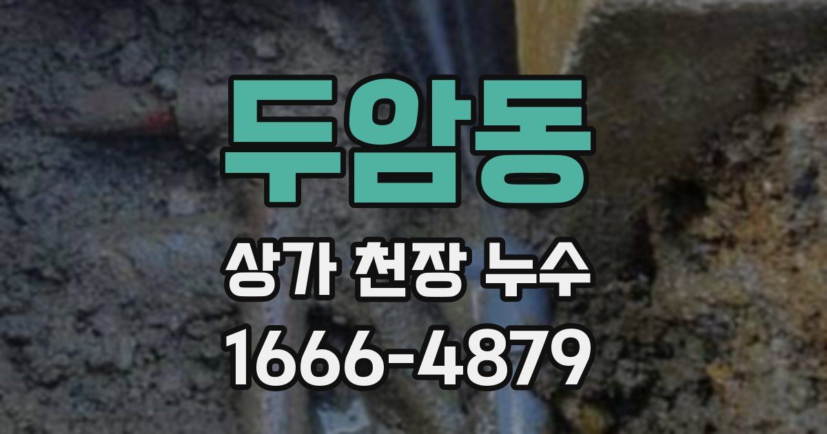 두암동 상가 천장 누수