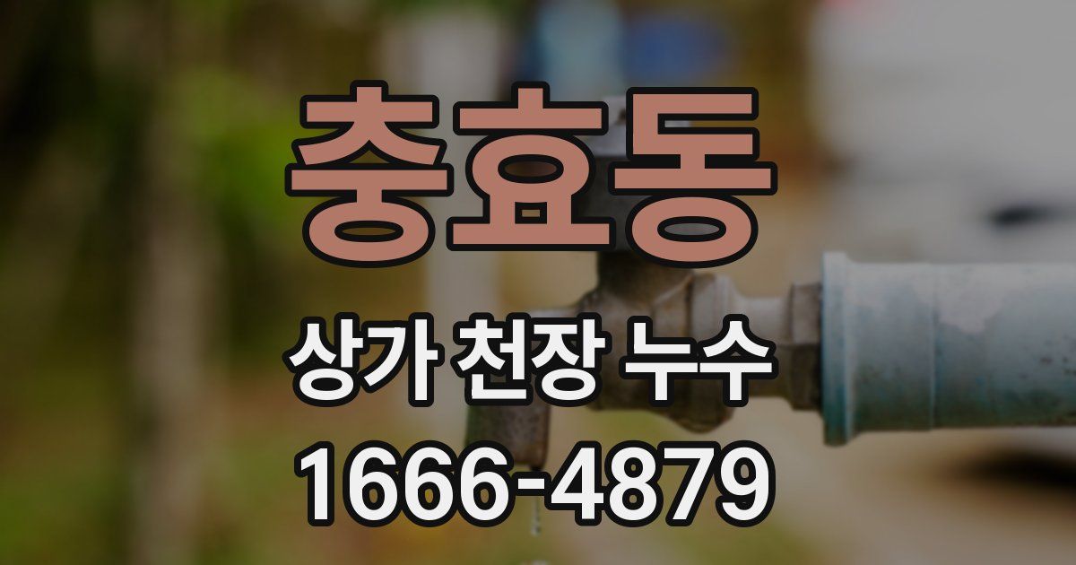 충효동 상가 천장 누수