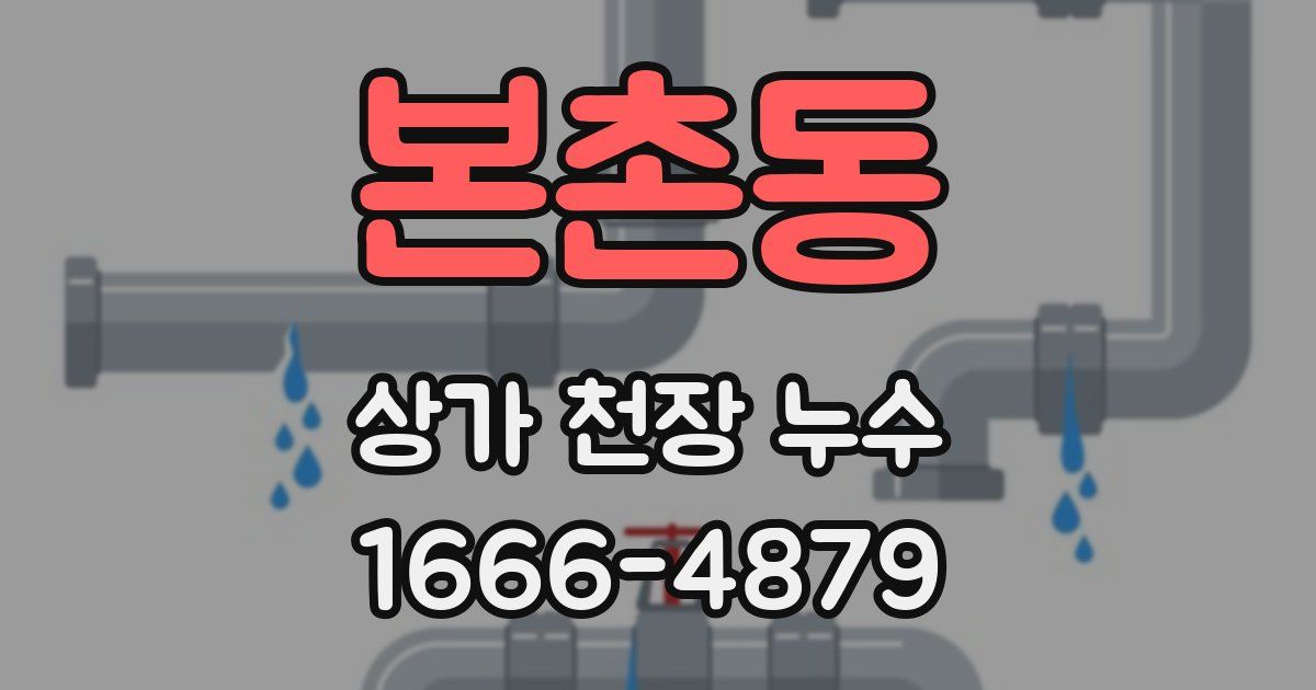 본촌동 상가 천장 누수