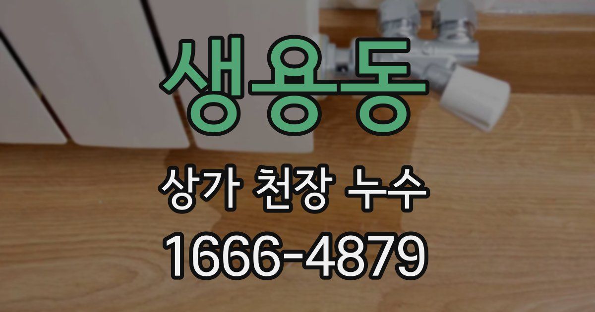 생용동 상가 천장 누수