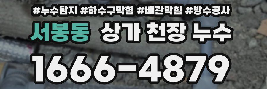 서봉동 상가 천장 누수