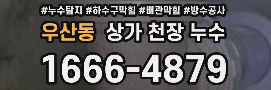 우산동 상가 천장 누수