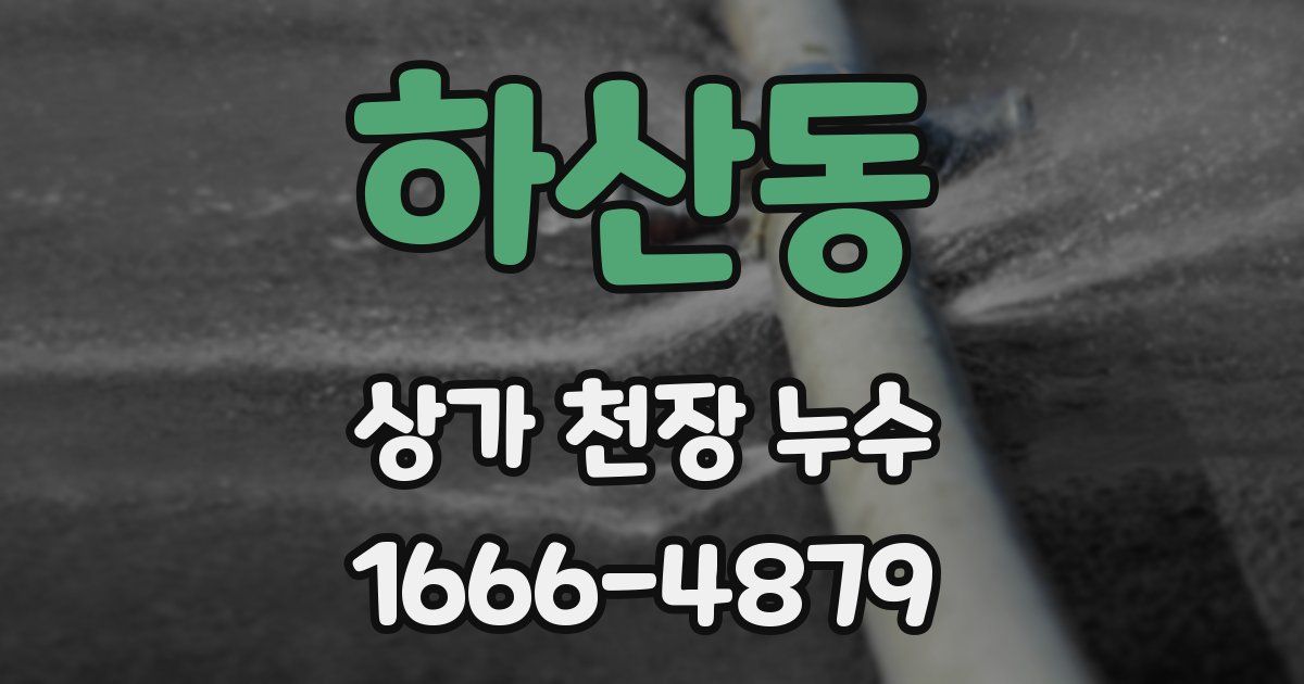 하산동 상가 천장 누수