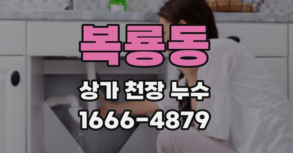 복룡동 상가 천장 누수