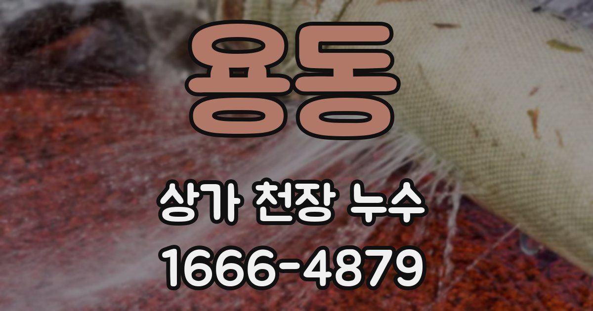 용동 상가 천장 누수