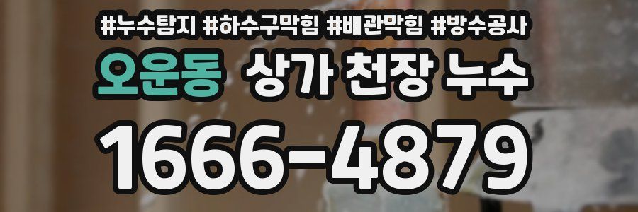 오운동 상가 천장 누수