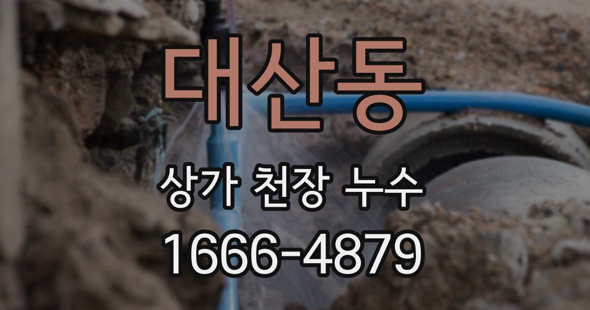 대산동 상가 천장 누수