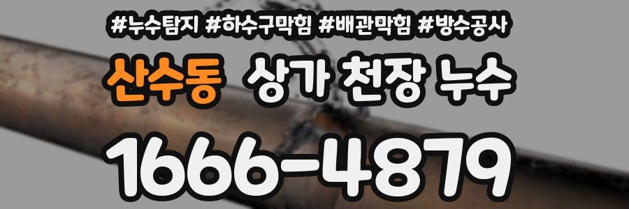산수동 상가 천장 누수
