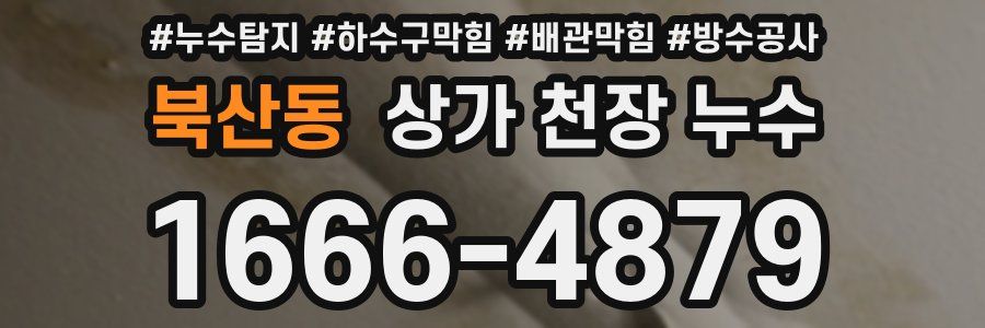 북산동 상가 천장 누수