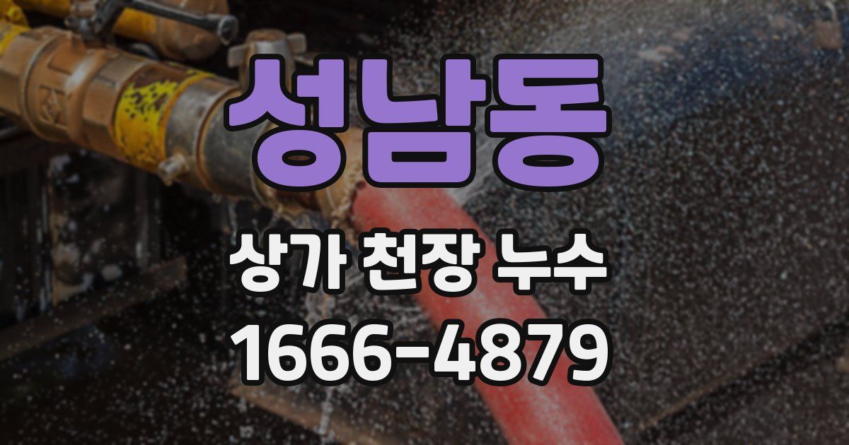 성남동 상가 천장 누수
