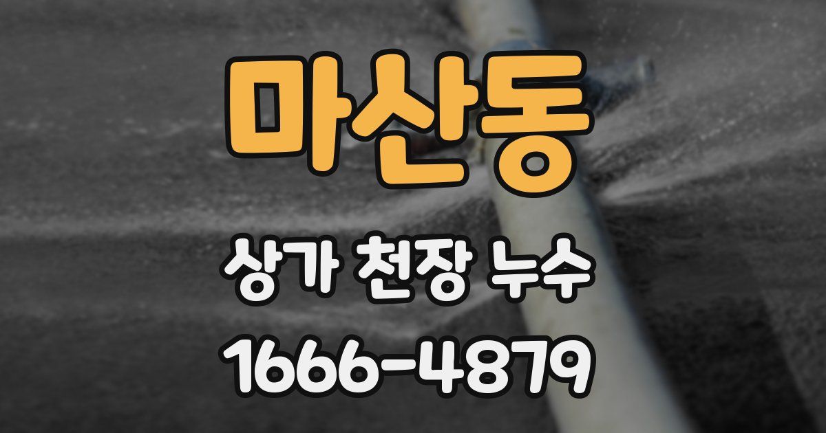 마산동 상가 천장 누수