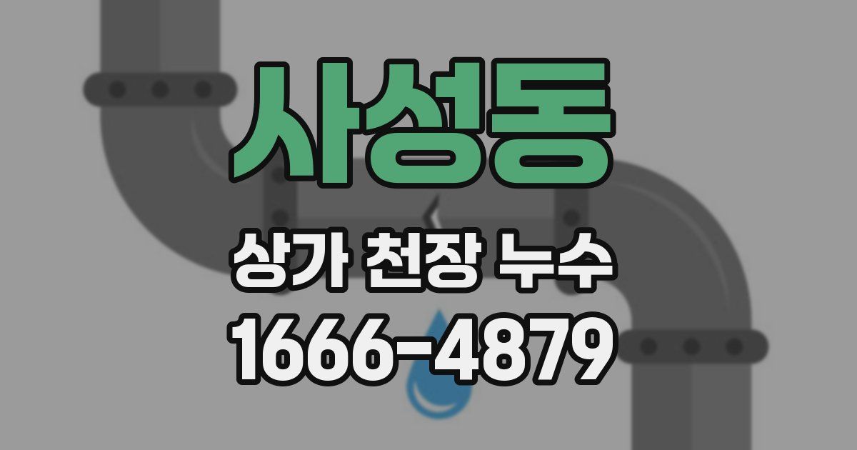 사성동 상가 천장 누수