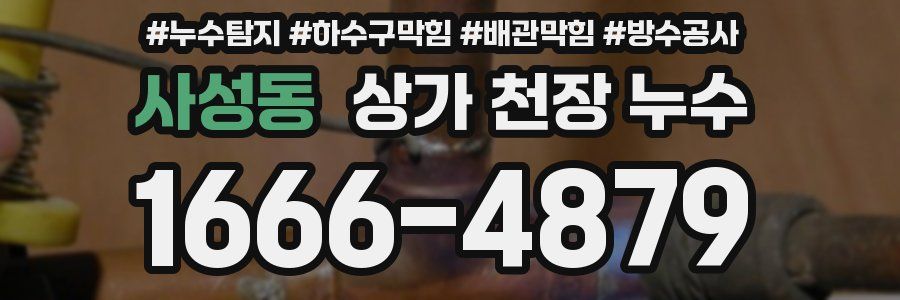 사성동 상가 천장 누수