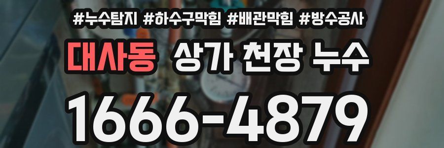 대사동 상가 천장 누수