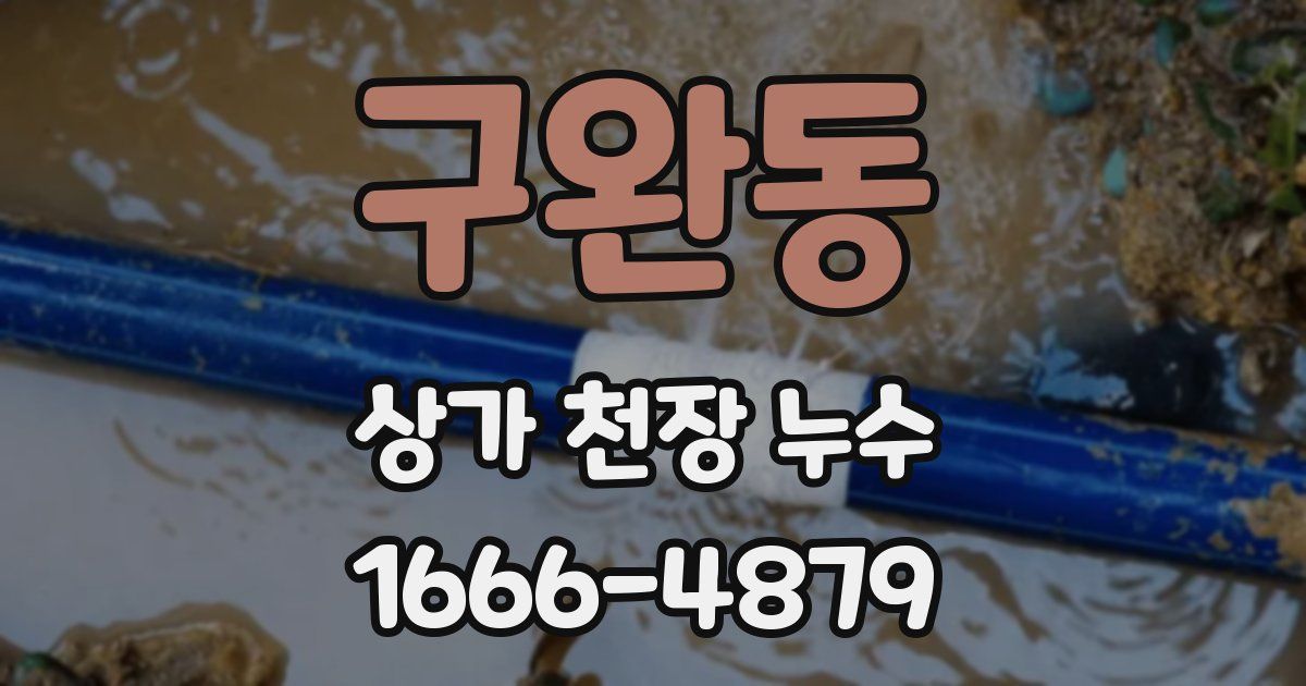 구완동 상가 천장 누수
