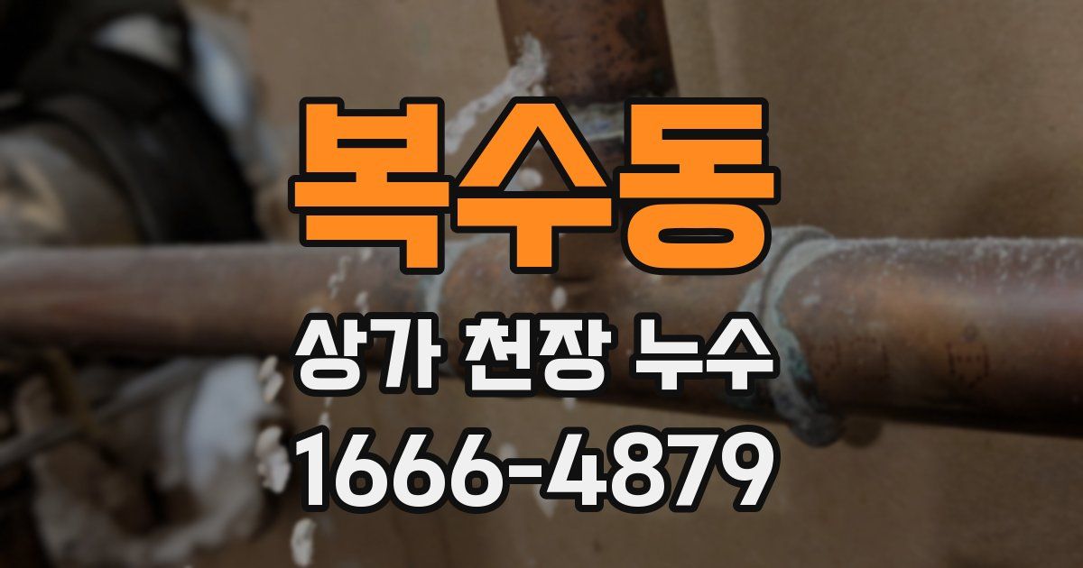 복수동 상가 천장 누수