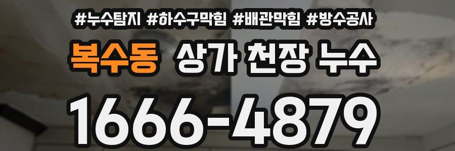 복수동 상가 천장 누수