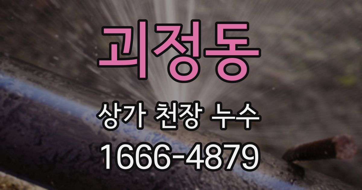 괴정동 상가 천장 누수