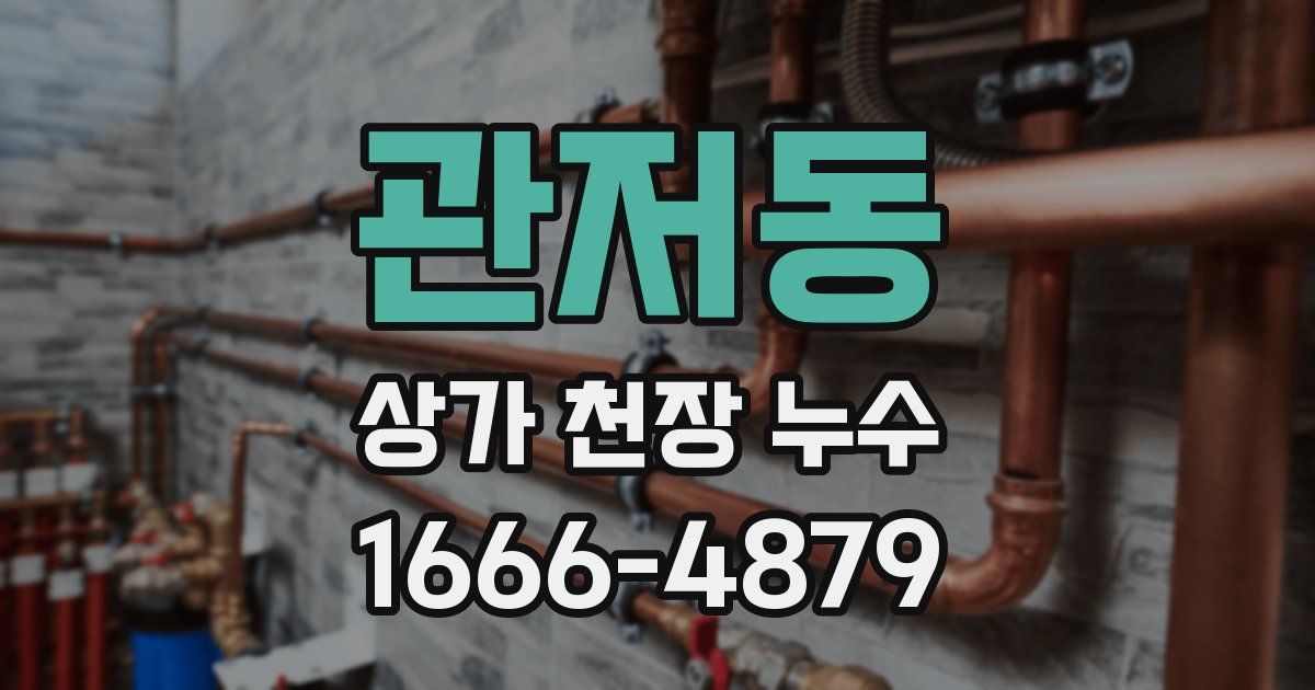 관저동 상가 천장 누수