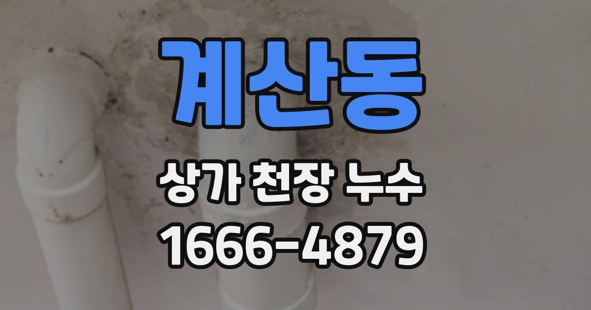 계산동 상가 천장 누수