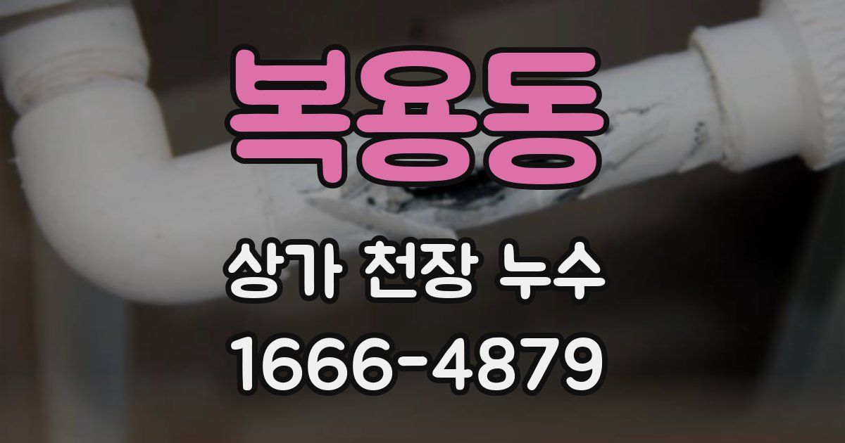 복용동 상가 천장 누수