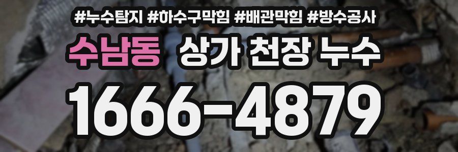 수남동 상가 천장 누수