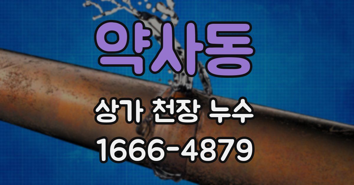 약사동 상가 천장 누수