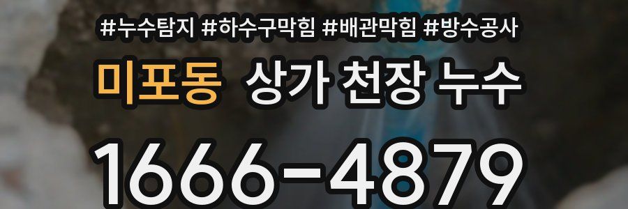미포동 상가 천장 누수